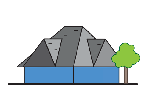 Cut-up Hip Roof